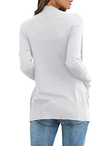 REDHOTYPE Women's Cardigans with Pockets Lightweight Open Front Cardigan for Women, White, Small - Image 3