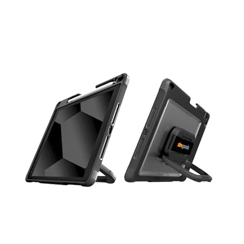STM Goods Dux Swivel for iPad 9th/8th/7th Gen Case: 360° Rotating Stand & Hand Strap - Rugged Protection with Apple™ Pencil Storage, Clear PC Back Ideal for Frontline & Service Workers - Black - Image 1