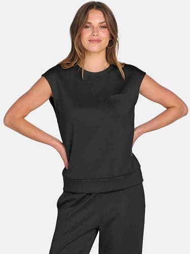 ANRABESS Two Piece Sets for Women Summer Sleeveless Sweatsuits Wide Leg Casual Lounge Set Matching Vacation Travel Outfits Large - Image 7