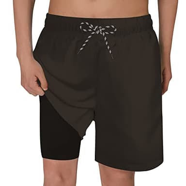 Cozople Bathing Suit for Teens Swimsuit Summer UPF Quick Dry Beach Board Shorts Stretchy Boxer Brief Liner Compression Swimming Shorts for Casual Sports Running Shorts - Image 2