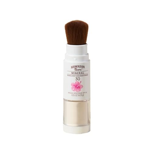 Hawaiian Tropic Mineral Powder Sunscreen Brush SPF 30 | Beach Essentials, Zinc Oxide Mineral Sunscreen Powder SPF, Face Sunblock Travel Size, Brush On Sun Screen Protector for Face and Body, 0.15oz - Image 1