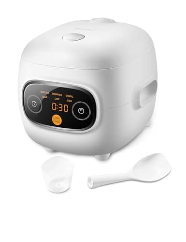 COMFEE' Mini Rice Cooker 4 Cups Cooked/2 Cups Uncooked, Portable Non-Stick rice maker, 24 hours Timer Delay, 6 Functions, Fast Cooker, Brown Rice, Oatmeal, White - Image 1