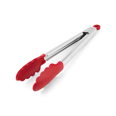 KitchenAid Silicone Stainless Steel Tongs, 12 Inch, Red - Image 3