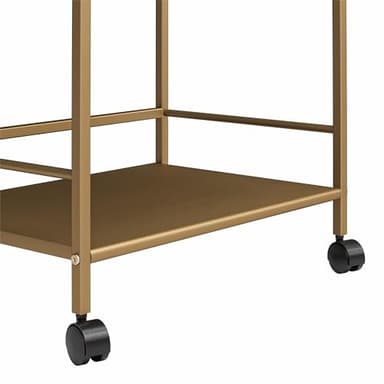 Novogratz Helix Small Bar Cart for the Home, 3 Tier Rolling Cart With Wheels, Kitchen Cart with Storage for Beverages and Wine, Gold - Image 8
