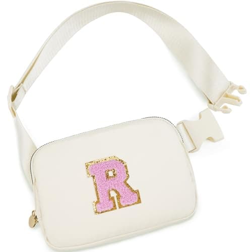 Uygafly Personalized Anniversary Wife's Birthday Gifts,Mothers Day Gifts for Women Wife,Wife Gifts from Husband,Cool Birthday Gifts for Wife,Belt Bag Waist Packs for Women Girls | Cream,R - Image 1