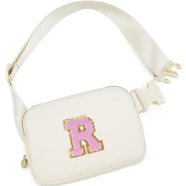 Uygafly Personalized Anniversary Wife's Birthday Gifts,Mothers Day Gifts for Women Wife,Wife Gifts from Husband,Cool Birthday Gifts for Wife,Belt Bag Waist Packs for Women Girls | Cream,R - Image 1