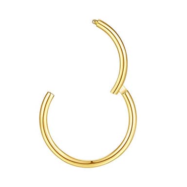 ORANGELOVE Gold Nose Rings 18 Gauge Cartilage Helix Tragus Daith Rook Earrings Piercing Jewelry Septum Clicker 7mm Nose Hoop Ring - Image 7