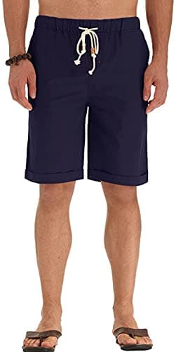 Sailwind Men’s Linen Shorts Casual Drawstring Summer Beach Shorts - Image 3