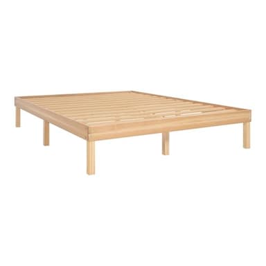 Minimalist Queen Solid Pine Wood Bed Frame with Japanese-Inspired Design, 9.7-Inch Underbed Storage No Box Spring Needed, Low-Profile 300 lb Capacity for Serene Durable Living Spaces, Natural - Image 7