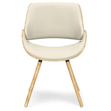 SIMPLIHOME Malden Dining Chair in Light Wood, Natural Linen Look Fabric, 22.8" W x 20.9" D x 30.9" H, Mid-Century Modern Style for Dining Room - Image 4
