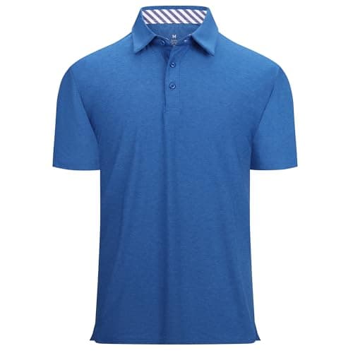 Alex Vando Mens Golf Shirt Moisture Wicking Quick-Dry Short Sleeve Casual Polo Shirts for Men,Royal,XL - Image 1