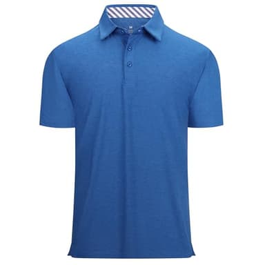 Alex Vando Mens Golf Shirt Moisture Wicking Quick-Dry Short Sleeve Casual Polo Shirts for Men,Royal,XL - Image 1