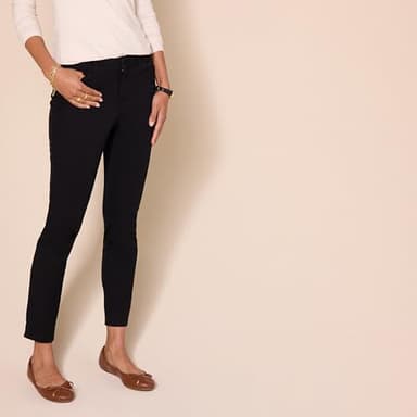 Amazon Essentials Women's Skinny Ankle Pant, Black, 6 Short - Image 2