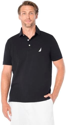 Nautica Men's Short Sleeve Solid Stretch Cotton Pique Polo Shirt - Image 3