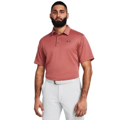 Under Armour Men's Tech Golf Polo, (611) Sedona Red / / Pitch Gray, Medium - Image 1