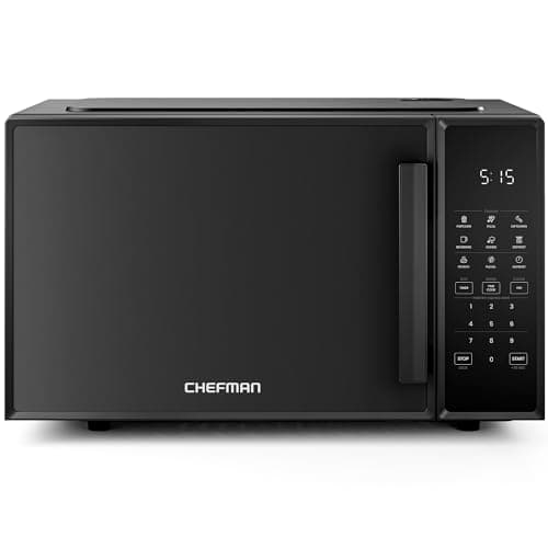 Chefman Countertop Microwave Oven 0.9 Cu. Ft., 900 Watts with 10 Power Levels, 6 Cooking Presets with One-Touch Express Cook, Eco Mode, Child Safety Lock, & Mute Button - Black - Image 1