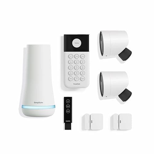 SimpliSafe 7 Piece Wireless Outdoor Camera Home Security System - Optional 24/7 Professional Monitoring - No Contract - Compatible with Alexa and Google Assistant