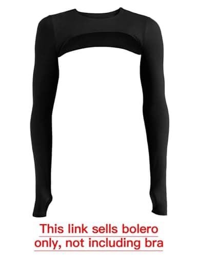 YEOREO Women Crop Top Long Sleeve Bolero Open Front Workout Cropped Shirts Sports Shrug Without Bra Black M - Image 2