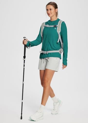baleaf Women's Sun Zip Up Shirt UV Protection Hoodie Long Sleeve SPF Hooded Jacket Breathable Summer Clothing Outdoor Running Hiking Green S - Image 6