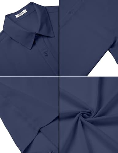 COOFANDY Men's Linen Shirts Short Sleeve Casual Button Down Shirts Summer Beach Resort Slim Fit T-Shirts - Image 5