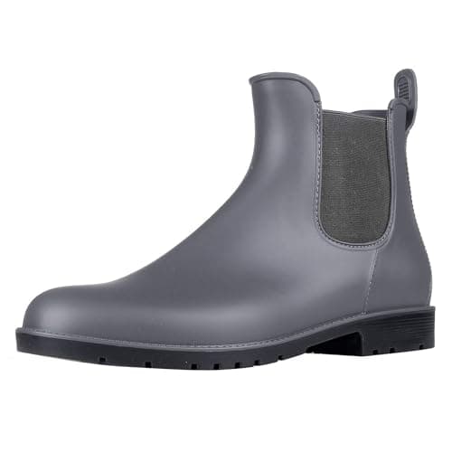Asgard Women's Ankle Rain Boots Waterproof Chelsea Boots, Grey 37 (Size 7) - Image 1