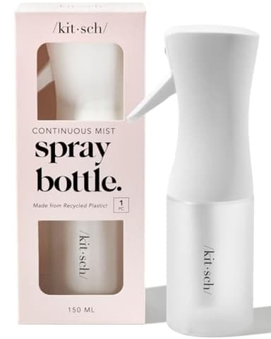 Kitsch Continuous Spray Bottle for Hair – Fine Mist Water Mister & Water Spray Bottle – Recycled Hair Spray Bottle – Spray Bottles for Cleaning, Styling, Plants & More – White, 150ml - Image 1