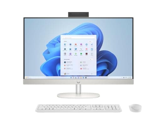 HP 27 inch All-in-One Desktop PC, FHD Touchscreen, AMD Ryzen 5 7520U, 16 GB RAM, 1 TB SSD, AMD Radeon Graphics, Built-in-Speaker, Windows 11 Pro - Image 1