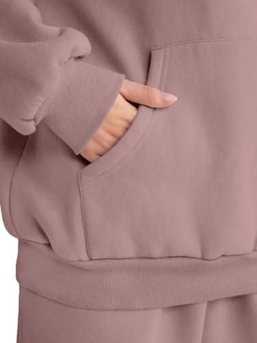 AUTOMET Sweatsuits Women 2 Piece Outfit Lounge Two Piece Sets Fall Fashion 2025 Tracksuits Oversized Sweatshirt and Sweatpants Casual Teen Girls Clothing DarkPink M - Image 6