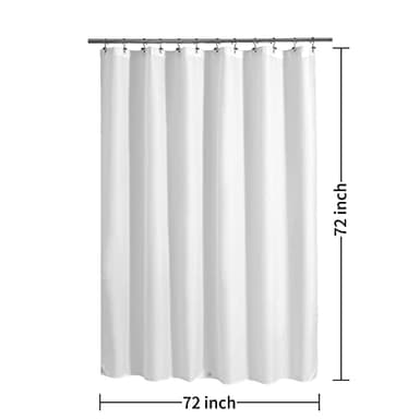 ALYVIA SPRING Waterproof Fabric Shower Curtain Liner with 3 Magnets - Soft Hotel Quality Cloth Shower Liner, Light-Weight & Machine Washable - Standard Size 72x72, White - Image 3