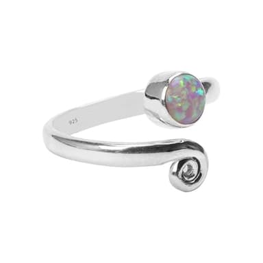 Light Pink Opal Toe ring midi ring 925 Solid Sterling Silver Girl Women Body Jewellery Lab Opal Adjustable Stone Toe Rings - Image 3