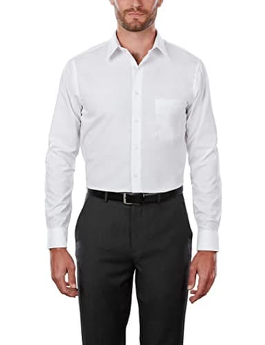 Van Heusen Men's Tall Fit Dress Shirts Poplin, White, 20" Neck 35"-36" Sleeve - Image 1