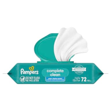 Pampers Baby Wipes, Complete Clean Baby Fresh Scented Wipe, Gently Cleans Head to Toe, 72 Total (1 Flip-Top Packs) - Image 16
