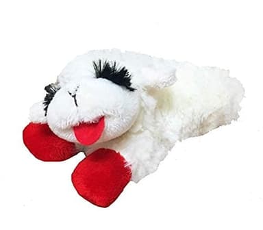 Multipet Lamb Chop Dog Plush Toy - Squeaky Dog Toy for Small & Medium Dogs - Extra Soft Plush Dog Toy - Stuffed Animal Dog Toy for Cuddling & Playing - Cute Pet Toy (10", Cream, 5 Squeakers) - Image 4