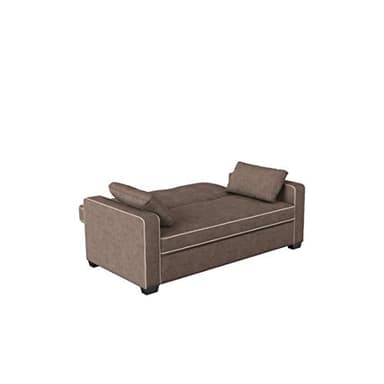 Serta Ainsley Loveseat with Pull Out Sleeper Microfiber Java Queen - Image 9