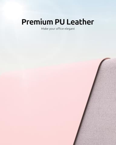 YSAGi Leather Desk Protector, Office Mat, Large Mouse Mat, Non-Slip PU Leather Blotter, Laptop Desk Pad, Waterproof Writing Pad for Office and Home (Light Pink, 31.5" x 15.8") - Image 2