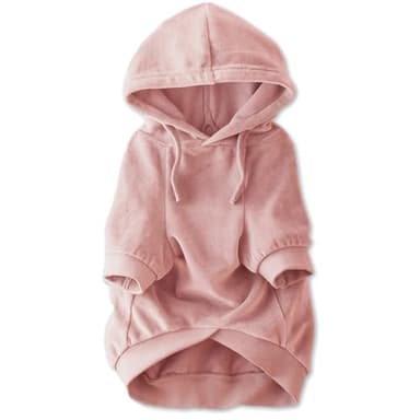 Pet Passion Cooper II Organic Cotton Velour Dog Hoodie Pet Coat for Small, Medium and Large Dogs, Pink, Large - Image 2
