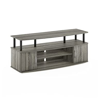 Furinno JAYA Large Entertainment Stand for TV Up to 55 Inch, French Oak Grey/Black - Image 6