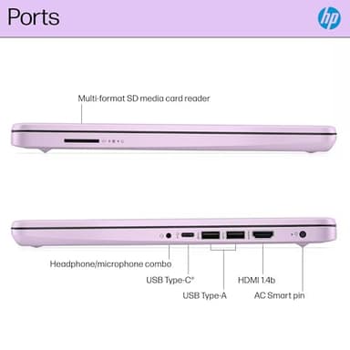 HP 14” Flagship Laptop 2025 AI-Powered Computer, Office Lifetime, Student Business, 4-Core Intel CPU, 16GB RAM 628GB Storage (128GB UFS+ 500GB Ext), Long Battery HubxcelAccessory Win 11 Pro Lavender - Image 9