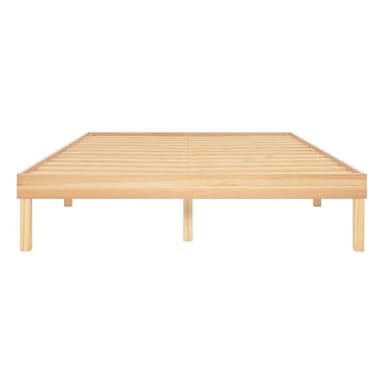 Minimalist Full Solid Pine Wood Bed Frame with Japanese-Inspired Design, 9.7-Inch Underbed Storage No Box Spring Needed, Low-Profile 300 lb Capacity for Serene Durable Living Spaces, Natural - Image 4