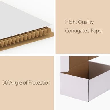 RLAVBL 30 Pack 9x6x4 Shipping Boxes, White Corrugated Cardboard Mailer Box for Packing Mailing Small Business - Image 3