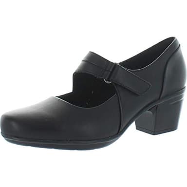 Clarks Womens Emslie Lulin Pumps-Shoes, Black, 8 Wide US - Image 1