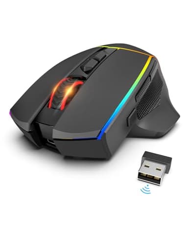 Redragon Wireless Gaming Mouse, Tri-Mode 2.4G/USB-C/Bluetooth Ergonomic Mouse Gaming, 8000 DPI, RGB Backlit Programmable Wireless Mouse, Rechargeable, 250 Hrs for Laptop PC Mac, M814 - Image 7