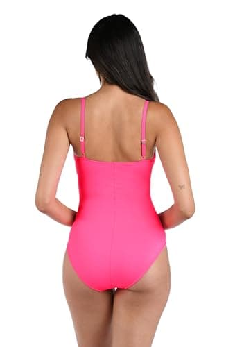 La Blanca Women's Island Goddess Rouched Body Lingerie Mio One Piece Swimsuit, Bright Pink, 8 - Image 2