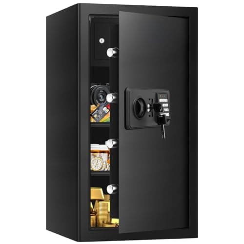 6.0 Cub Large Home Safes Fireproof Wterproof, Anti-theft Fireproof Safe with Programmable Keypad, Spare Keys and Alarm Systerm, Digital Home Security Safe Box for Document Money Medicines - Image 1