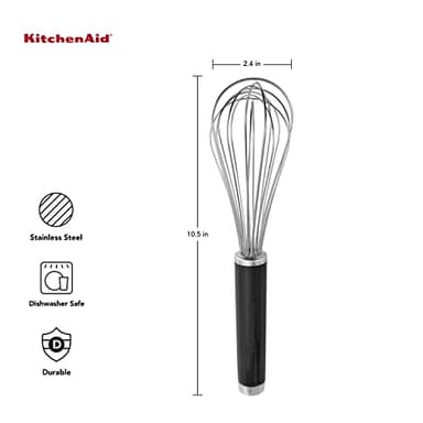 KitchenAid Classic Utility Whisk, 10.5 Inch, Black - Image 3