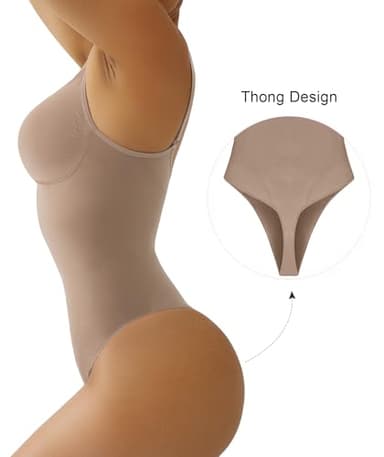 SHAPERX Bodysuit for Women Tummy Control Shapewear Seamless Sculpting Thong Body Shaper Tank Top,SZ5215-Sienna-S/M - Image 2