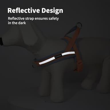 AIITLE Soft Padded Dog Vest Harness, No Pull Dog Harness with A Handle, Escape Proof/Quick Fit Reflective Dog Strap Harness, Easy for Training Walking Running for Small Dogs Orange-Blue XS - Image 2