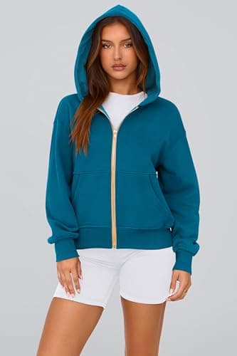 PRETTYGARDEN Hoodies for Women Sweatshirt Zip Up Hoodie Fall Fashion 2025 Trendy Long Sleeve Jackets Winter Clothing Outfits (Lake Blue,X-Large) - Image 6