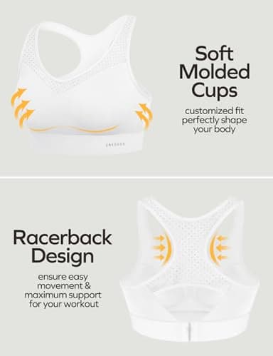 Ewedoos Sports Bras for Women High Support High Impact Sports Bras for Women Large Bust Push up Racerback Workout Running Bra - Image 4