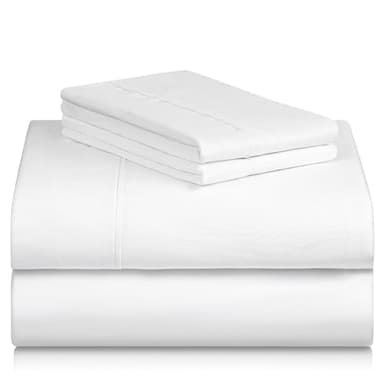 LuxClub 4 PC Queen Sheet Set, Bed Sheets Queen Size, Deep Pockets Wrinkle Free Cooling Bed Sheets Machine Washable Hotel Bedding Silky Soft - White Queen - Image 8